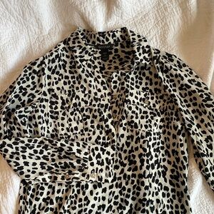 White House Black Market Cheetah Print Blouse